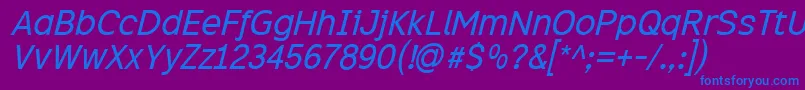 Excii Font – Blue Fonts on Purple Background