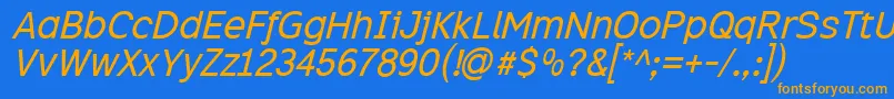 Excii Font – Orange Fonts on Blue Background