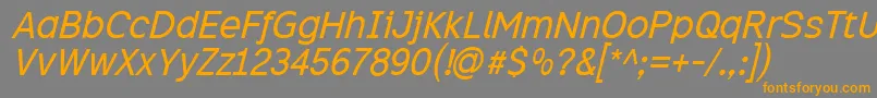 Excii Font – Orange Fonts on Gray Background