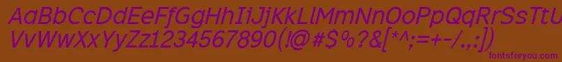 Excii Font – Purple Fonts on Brown Background