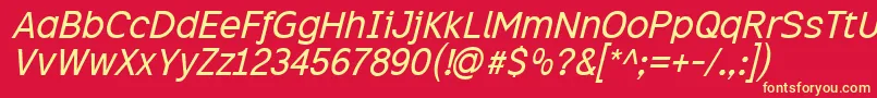 Excii Font – Yellow Fonts on Red Background