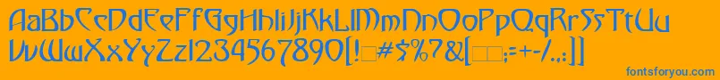 Dunsta Font – Blue Fonts on Orange Background