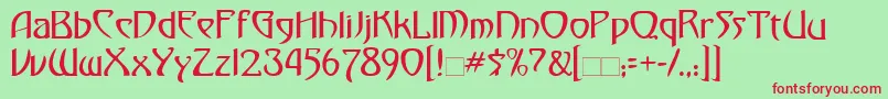 Dunsta Font – Red Fonts on Green Background
