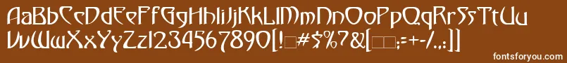 フォントDunsta – 茶色の背景に白い文字