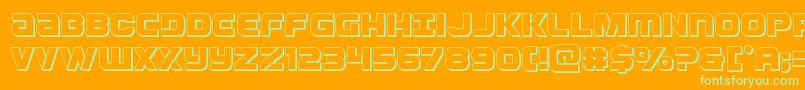 Ozda3D Font – Green Fonts on Orange Background