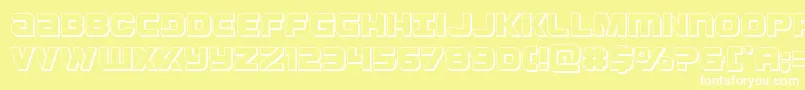 Ozda3D Font – White Fonts on Yellow Background