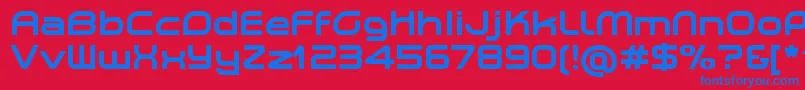 PlanetiumXBoldDemo Font – Blue Fonts on Red Background