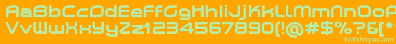 PlanetiumXBoldDemo Font – Green Fonts on Orange Background