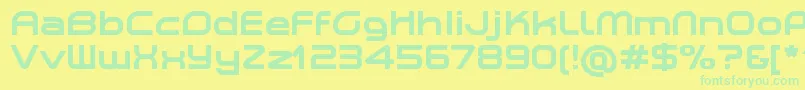 PlanetiumXBoldDemo Font – Green Fonts on Yellow Background