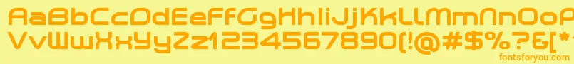 Fonte PlanetiumXBoldDemo – fontes laranjas em um fundo amarelo
