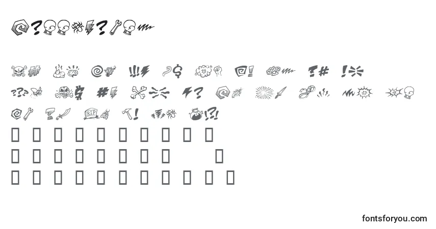 Schriftart Pottymouth – Alphabet, Zahlen, spezielle Symbole