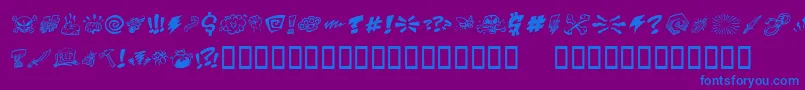 フォントPottymouth – 紫色の背景に青い文字