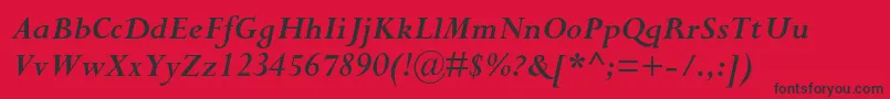 PerpetuastdBolditalic-Schriftart – Schwarze Schriften auf rotem Hintergrund
