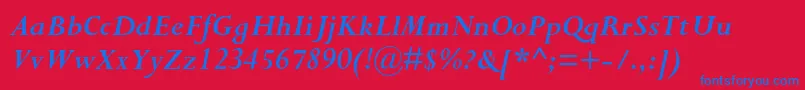 PerpetuastdBolditalic Font – Blue Fonts on Red Background