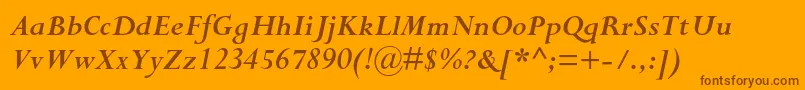 PerpetuastdBolditalic Font – Brown Fonts on Orange Background