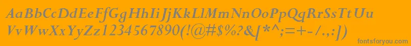 PerpetuastdBolditalic Font – Gray Fonts on Orange Background
