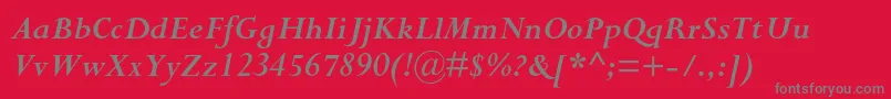 PerpetuastdBolditalic Font – Gray Fonts on Red Background