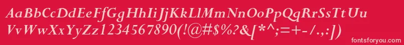 PerpetuastdBolditalic Font – Pink Fonts on Red Background