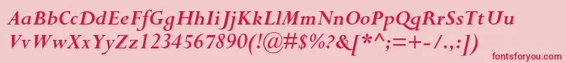 PerpetuastdBolditalic Font – Red Fonts on Pink Background