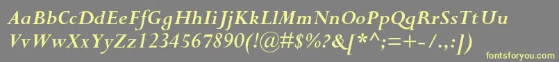PerpetuastdBolditalic Font – Yellow Fonts on Gray Background