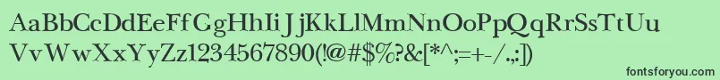 Шрифт NewbaskervilleCyrillic – чёрные шрифты на зелёном фоне