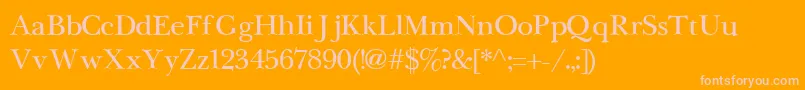 NewbaskervilleCyrillic Font – Pink Fonts on Orange Background