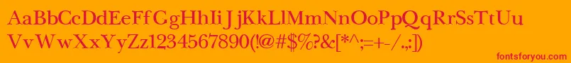 NewbaskervilleCyrillic Font – Red Fonts on Orange Background