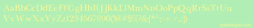 NewbaskervilleCyrillic Font – Yellow Fonts on Green Background