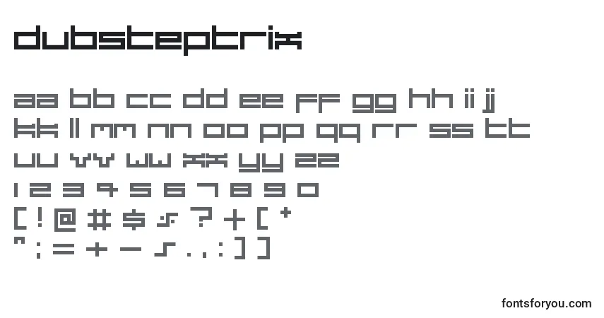 Шрифт Dubsteptrix – алфавит, цифры, специальные символы