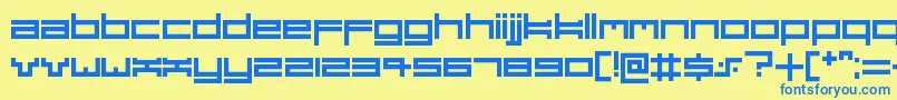 Dubsteptrix Font – Blue Fonts on Yellow Background