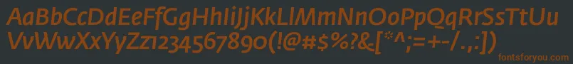Czcionka FedrasansproMediumitalic – brązowe czcionki na czarnym tle