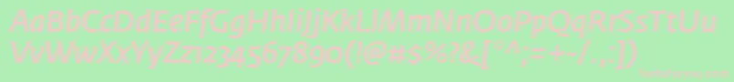 フォントFedrasansproMediumitalic – 緑の背景にピンクのフォント