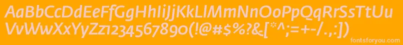 FedrasansproMediumitalic Font – Pink Fonts on Orange Background