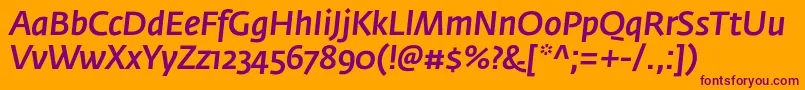 FedrasansproMediumitalic Font – Purple Fonts on Orange Background