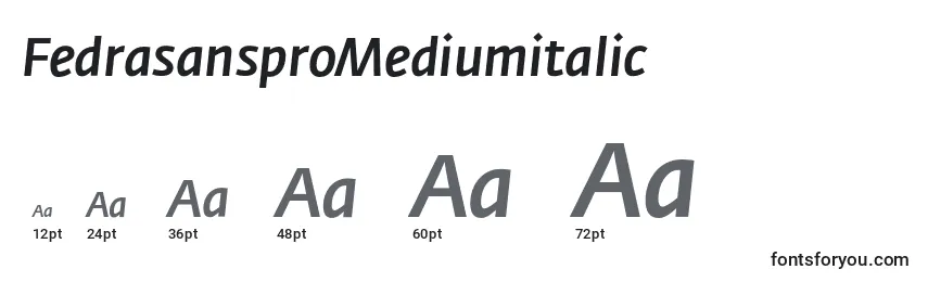 Размеры шрифта FedrasansproMediumitalic