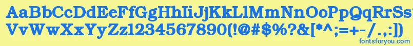 ErBukinistKoi8RBold Font – Blue Fonts on Yellow Background