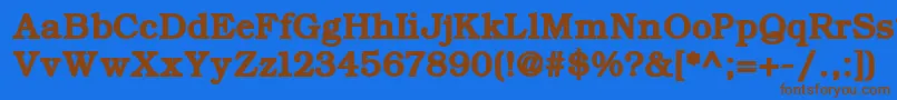 フォントErBukinistKoi8RBold – 茶色の文字が青い背景にあります。