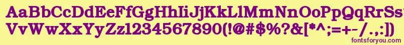 ErBukinistKoi8RBold Font – Purple Fonts on Yellow Background