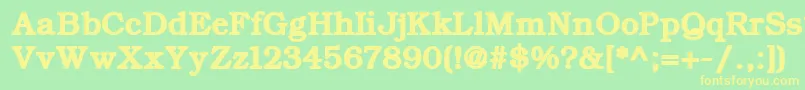 フォントErBukinistKoi8RBold – 黄色の文字が緑の背景にあります