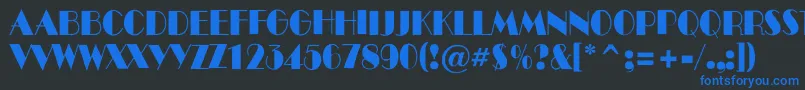 フォントBentt13 – 黒い背景に青い文字
