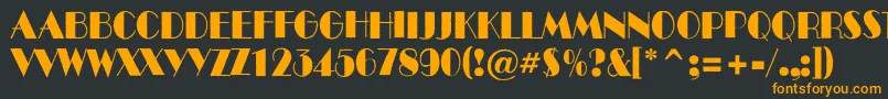 フォントBentt13 – 黒い背景にオレンジの文字