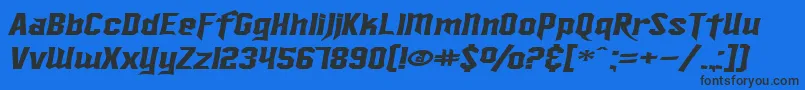 SfIronsidesExtendedItalic Font – Black Fonts on Blue Background