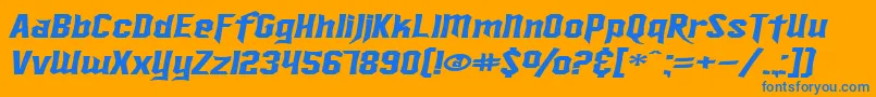 SfIronsidesExtendedItalic Font – Blue Fonts on Orange Background