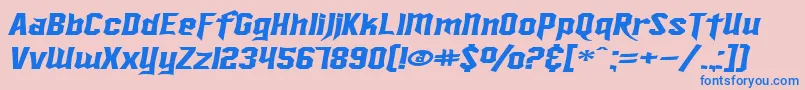 SfIronsidesExtendedItalic Font – Blue Fonts on Pink Background