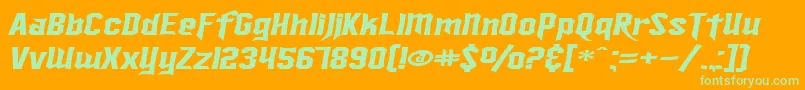 SfIronsidesExtendedItalic Font – Green Fonts on Orange Background