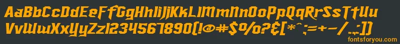 フォントSfIronsidesExtendedItalic – 黒い背景にオレンジの文字