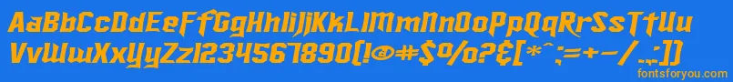 SfIronsidesExtendedItalic Font – Orange Fonts on Blue Background