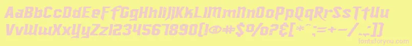 SfIronsidesExtendedItalic Font – Pink Fonts on Yellow Background