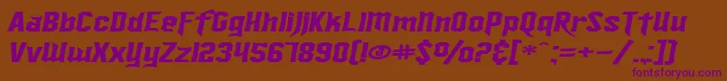 SfIronsidesExtendedItalic Font – Purple Fonts on Brown Background