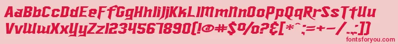 SfIronsidesExtendedItalic Font – Red Fonts on Pink Background